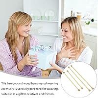 Vista 3 de 4 barras de madera para colgar banderas de pared horizontales de bambú, varillas de macramé para colgar en la pared, bastones para colgar