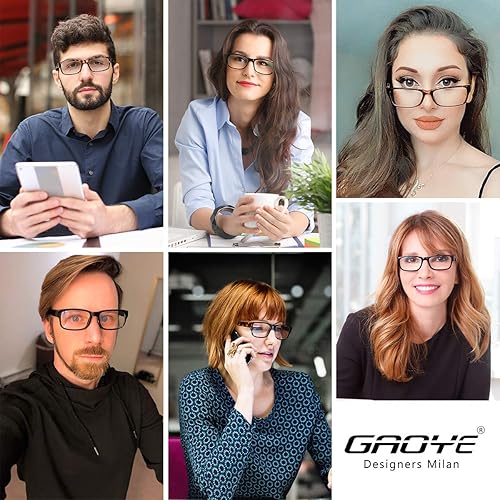 Miniatura 6 de Gaoye - Paquete de 5 lentes de lectura con bloqueo de luz azul, ligeros, con bisagra de resorte para mujer y hombre con filtro antirreflejos