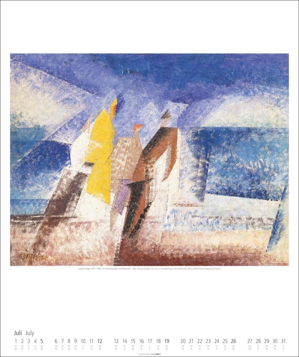 Lyonel Feininger Kalender 2026: Kubismus und Expressionismus in einem Kunstkalender im Großformat. Jahres-Wandkalender 2026, Format 46 x 55 cm.