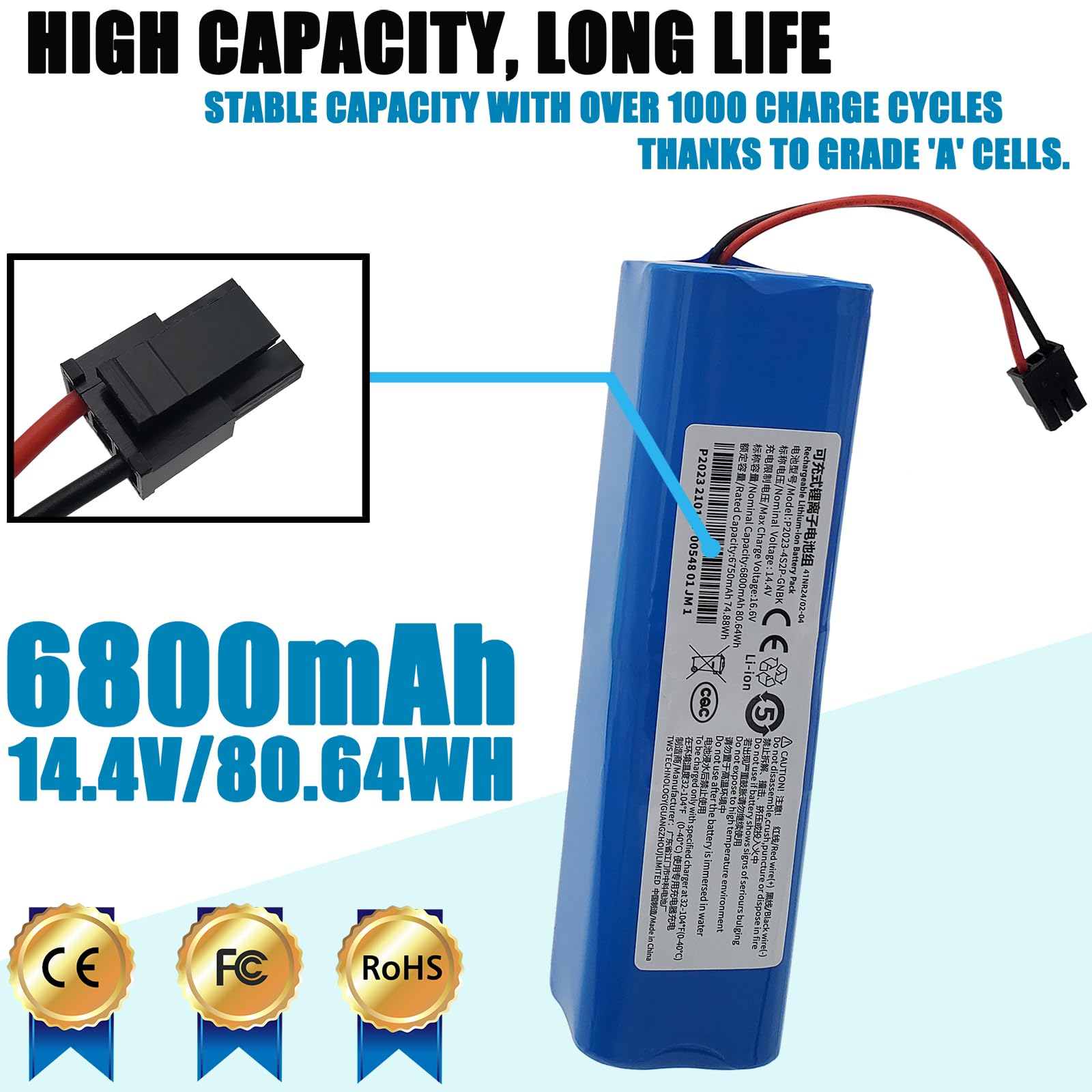 LAQUEENA X8 P2023-4S2P-GNBK Battery Compatible with Eufy RoboVac X8, RoboVac X8 T226X,RoboVac X8 Hybrid White, Eufy RoboVac X8 Pro, Eufy RoboVac X8 Pro SES Robot Vacuum 14.4V 80.64WH