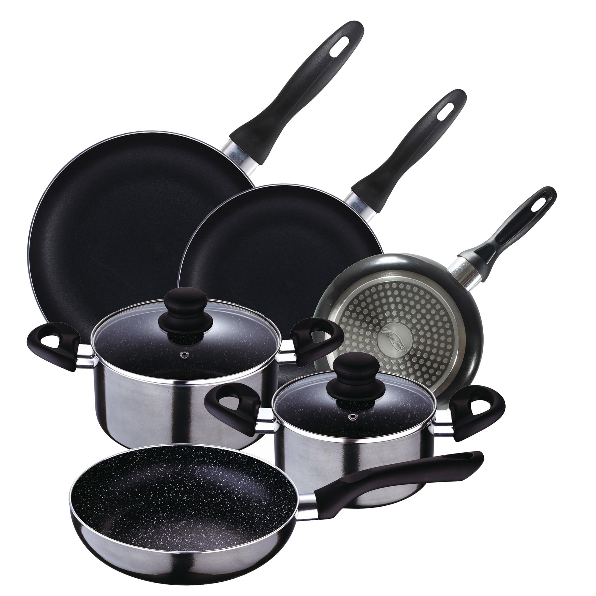 5pc Pressed Aluminium Cookware Set + Set of Pans Ø16Ø20Ø24 Pressed Aluminium San Ignacio