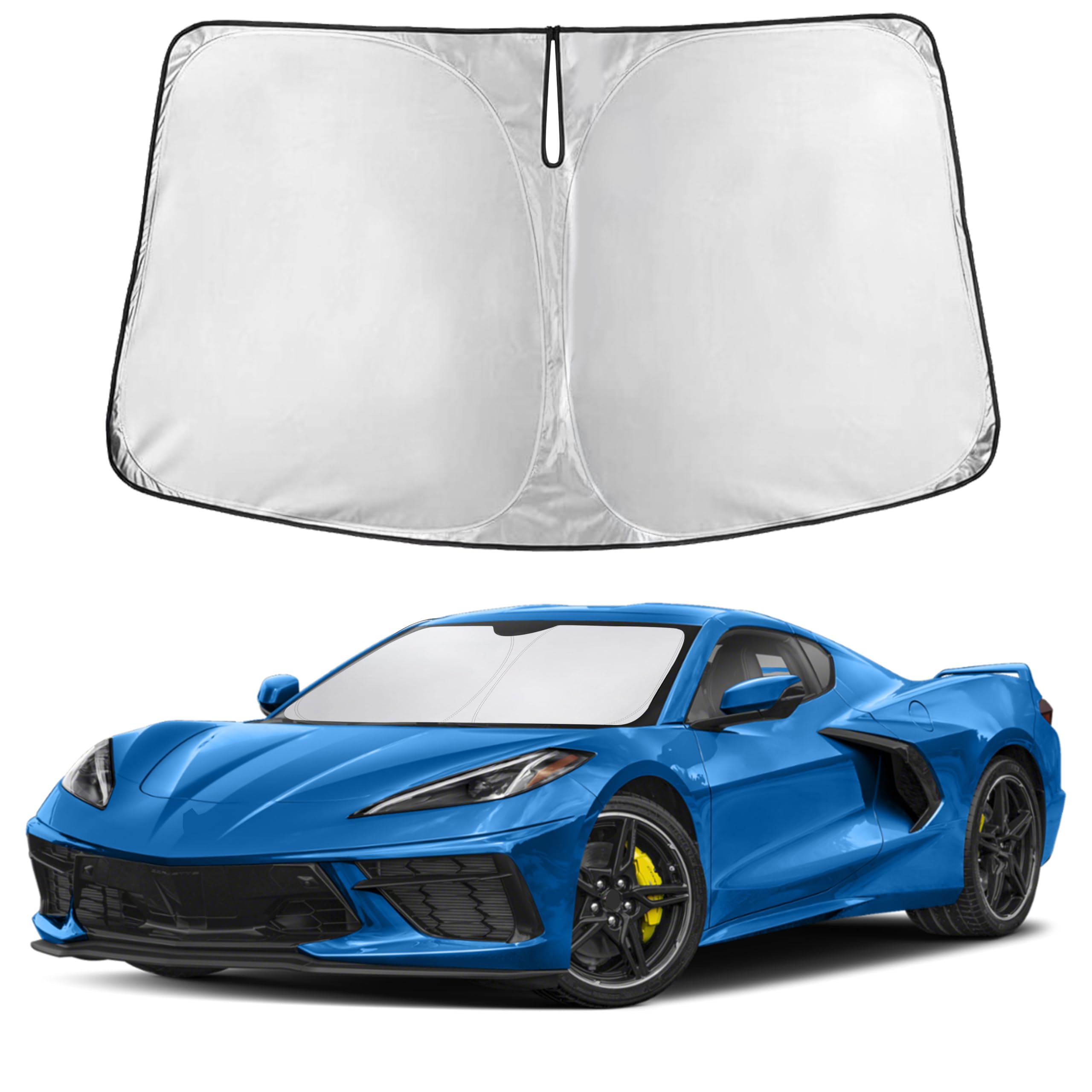 EcoNour Windshield Sunshade Compatible for Chevrolet Corvette C8 2020-2026
