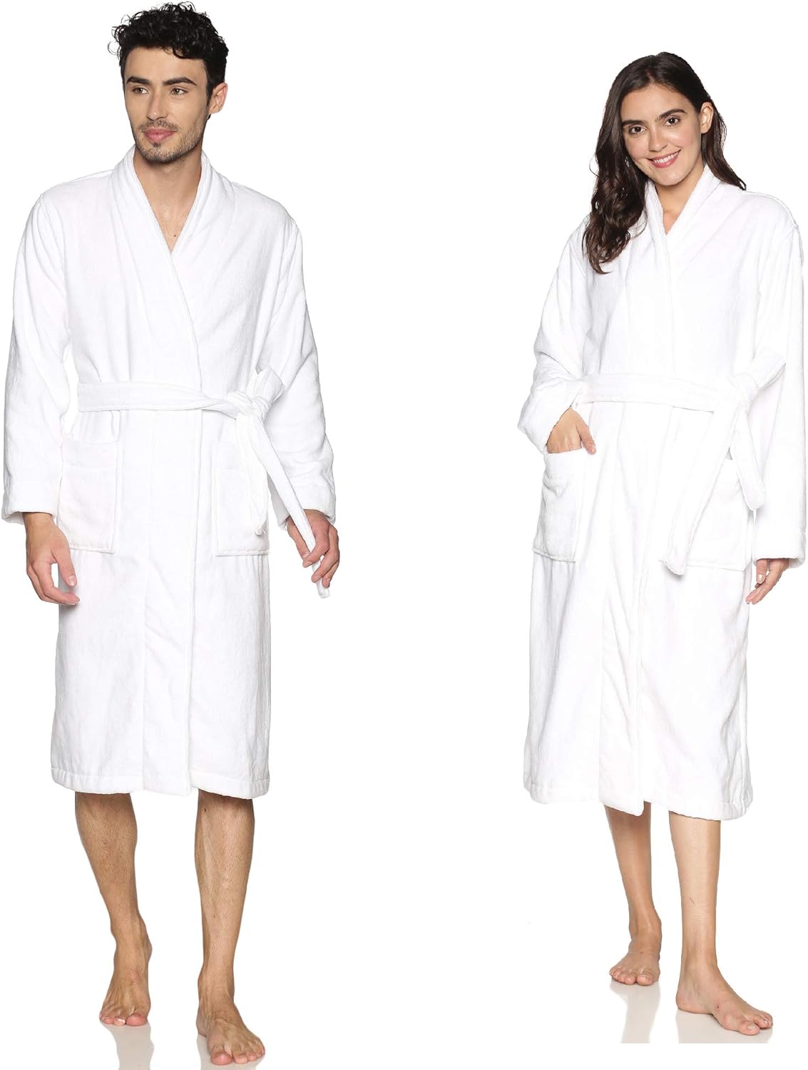 TERRA THREAD Organic Cotton Terry Bathrobe,Spa,Robe,Soft