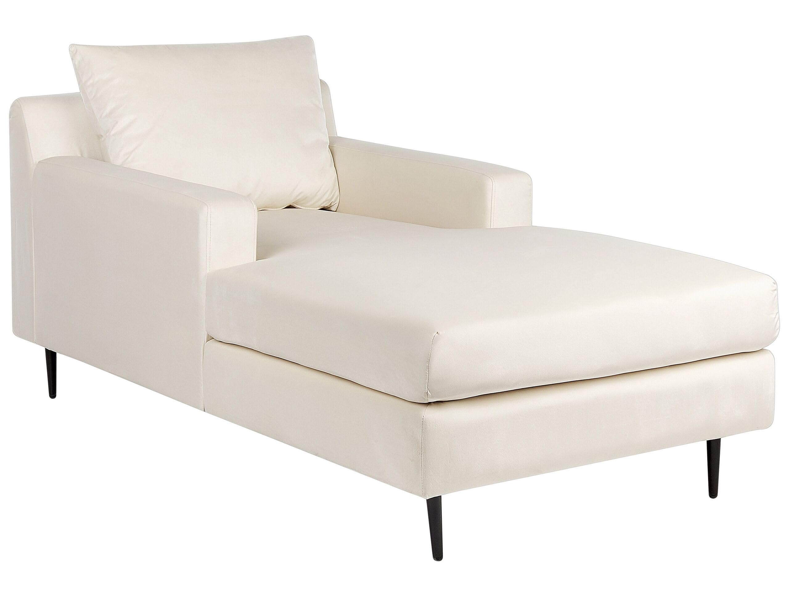 Chaise Longue Moderne Beliani CHARMES – Tissu Gris – 159 Cm