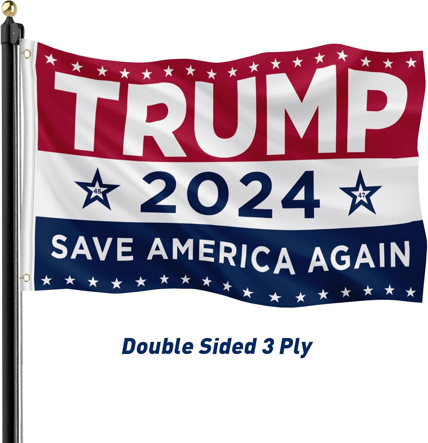 Trump 2024 Flags 3x5 Outdoor Double Sided Take America Back Donald Trump Flag Heavy Duty 3 Ply President Trump Banner 2024 Sign for Porch Yard Garden Patriotic Decor (SAVE AMERICA AGAIN)