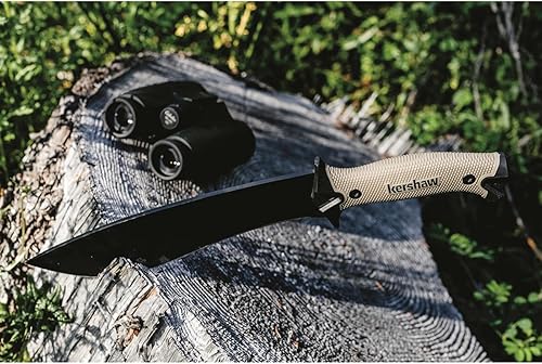 Miniatura 4 de Kershaw Camp 10 - Machete bronceado, cuchillo de hoja fija, 10 pulgadas. Hoja de acero al carbono 65Mn Incluye funda, machete serie Camp,