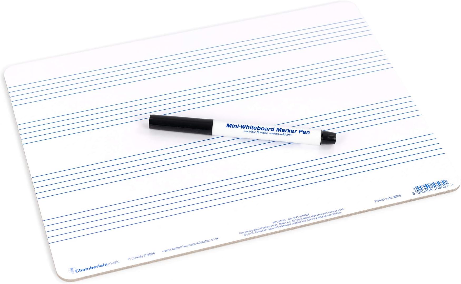 Chamberlain MusicWB25 A4 Music Whiteboard with 4 Pre-Printed Staves