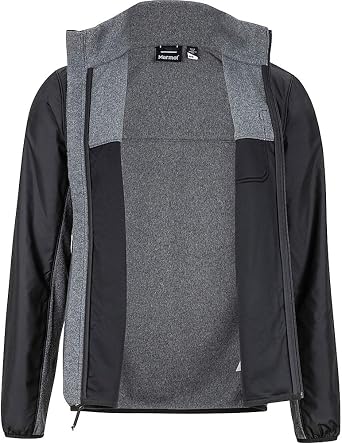 MARMOT Men's Tech Sweater Jacket (Medium, Grey Storm Heather/Steel Onyx)