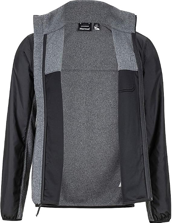 MARMOT Men's Tech Sweater Jacket (Medium, Grey Storm Heather/Steel Onyx)