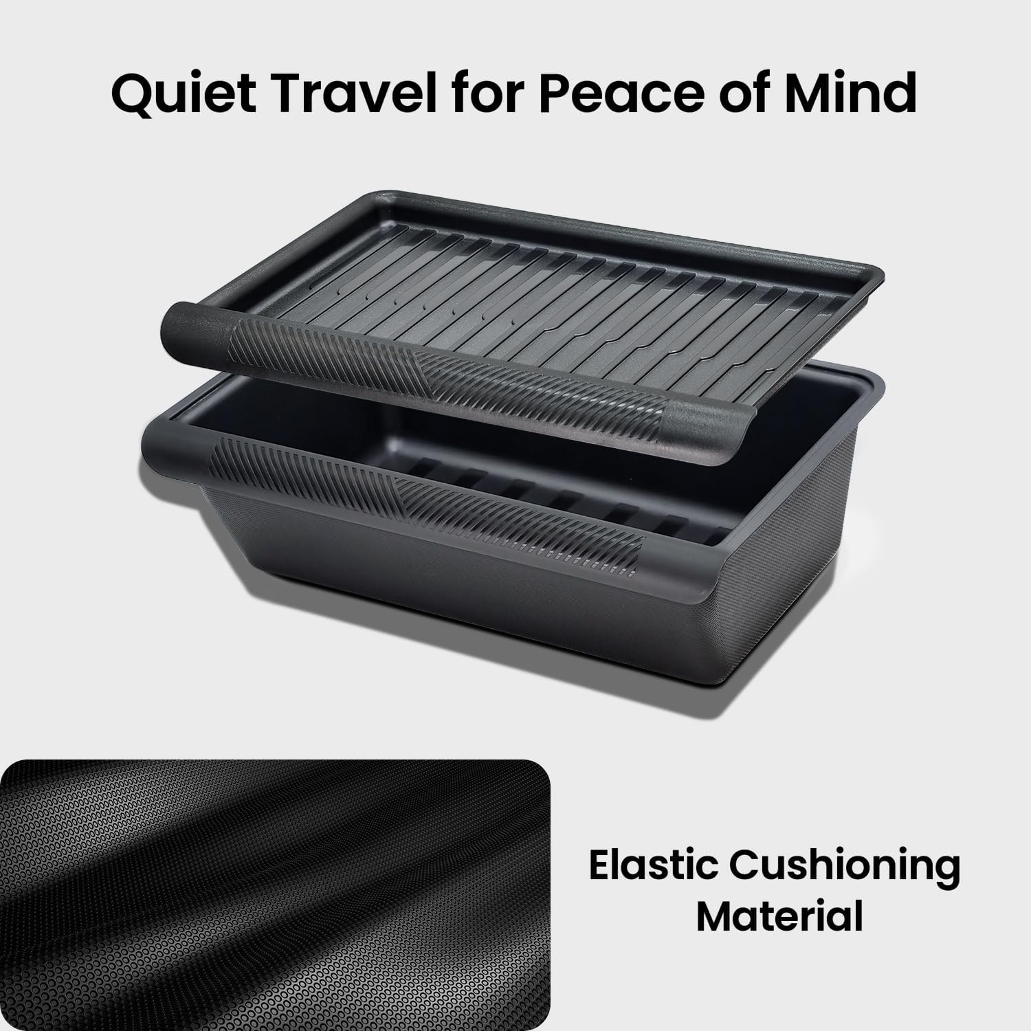 REEVAA Under Seat Storage Tray for Tesla Model Y, Front Seat Hidden Drawer Bins Non Slip with Lid Cover, Underseat Storage Box Organizer for Model Y 2021-2024 (No Fit New Model Y Juniper)