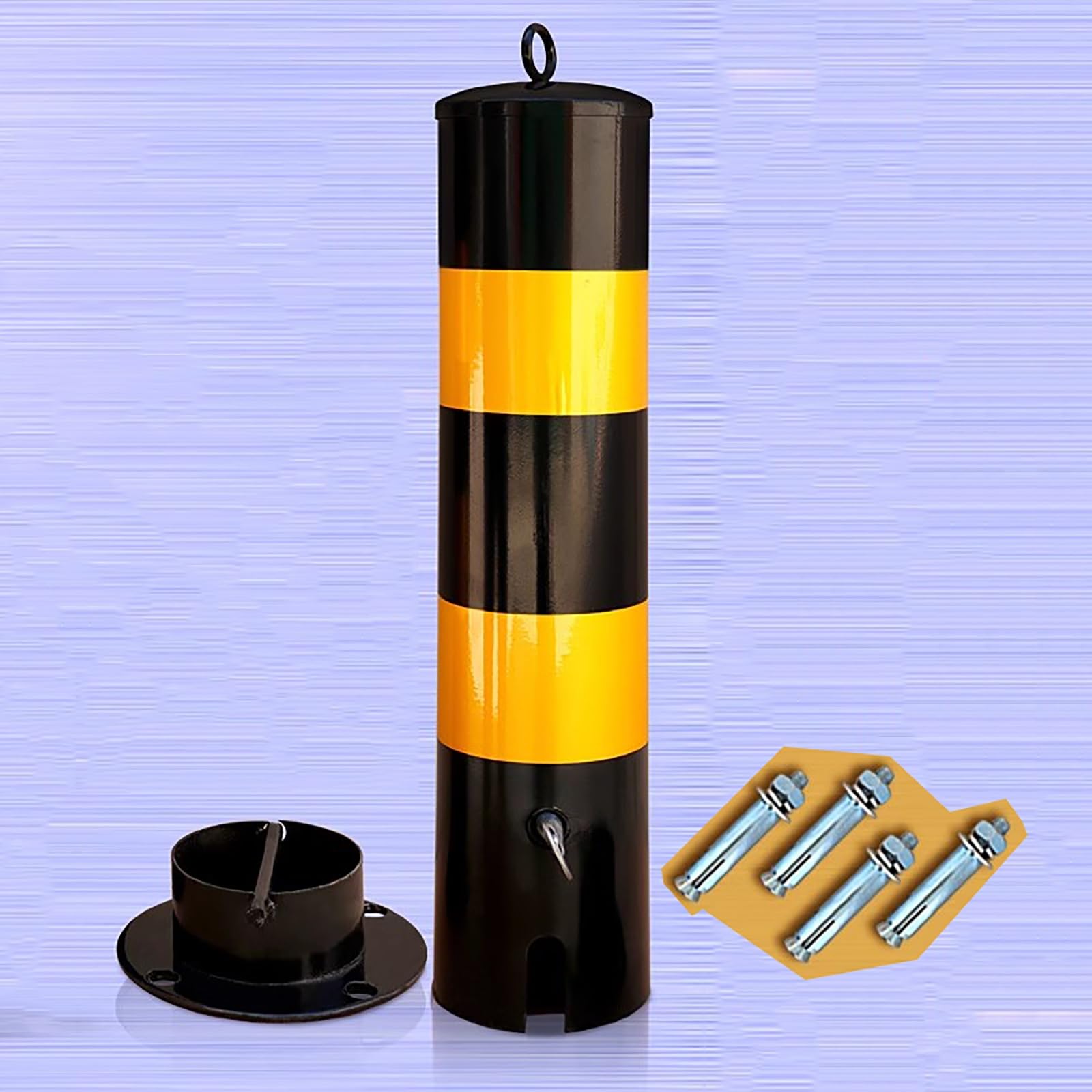 Hczkiujy 2Pcs Heavy Duty Steel Parking Barrier Bollards For Parking Lot And Driveway Safety ( 19.7"/50Cm)