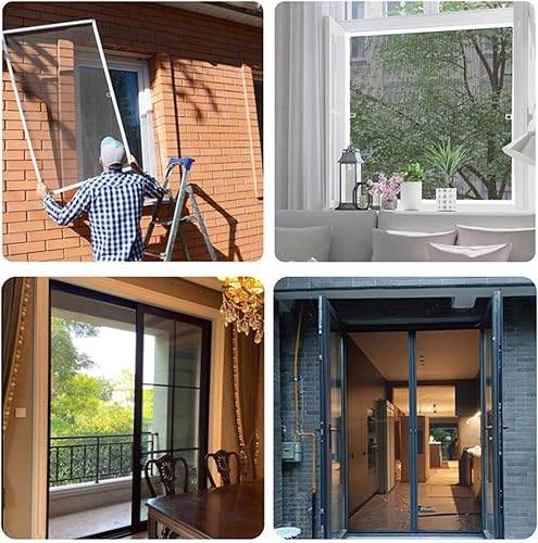 Miniatura 6 de Pantallas de repuesto para ventana, 48 x 118 pulgadas, malla duradera para ventanas de puerta de patio, porche, kit de reparación de pantalla de
