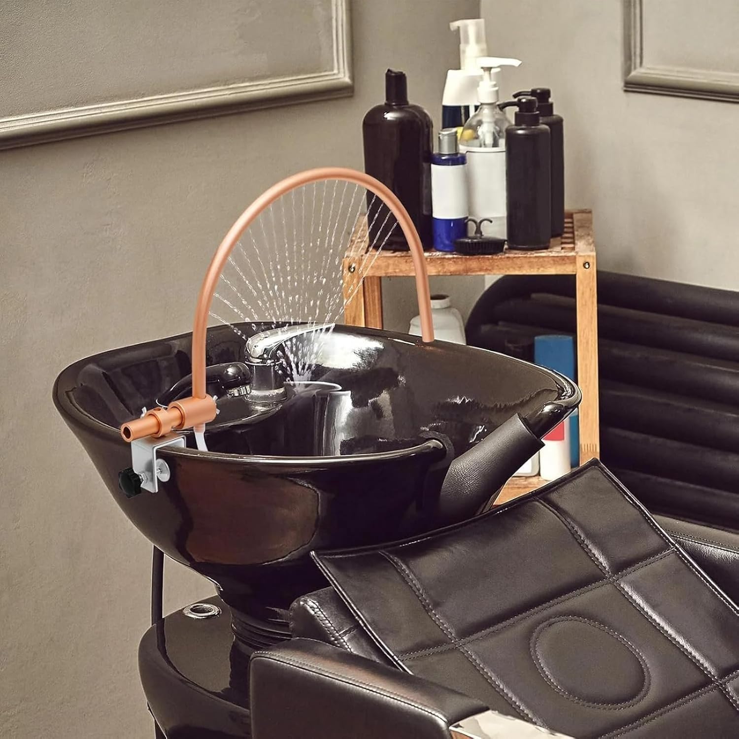 Head Spa with Water Pump,Spa Basin Faucet Water Circulation Frame, Head Spa Equipment, 180° Adjustable & Metal Fixing, Hair Shower Shampoo Bowl Bed for Massage Salon Equipment