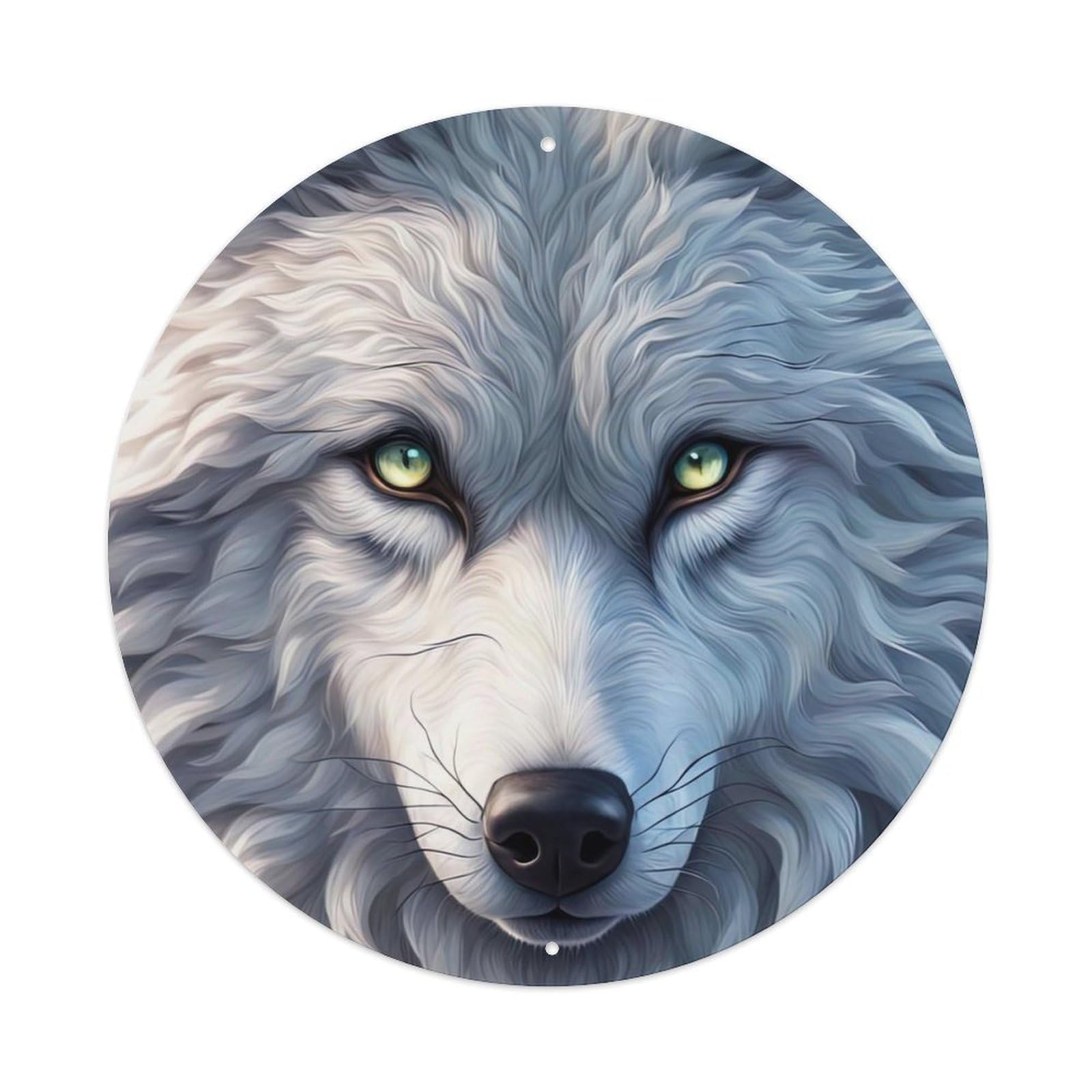 Animal Artwork Arctic Wolf Vintage Metal Tin Sign Plaque Wall Decor for Cafe, Club Bar, Office, Garden Metal Poster 8x8Inch