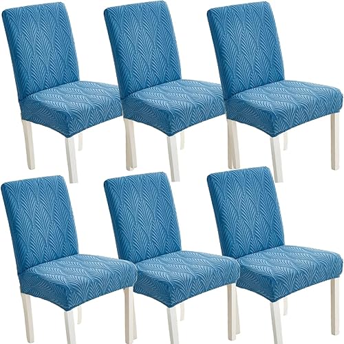 Vista 11 de Juego de 6 fundas elásticas para sillas – Fundas extraíbles para sillas de comedor, fundas protectoras de terciopelo lavables a prueba de polvo