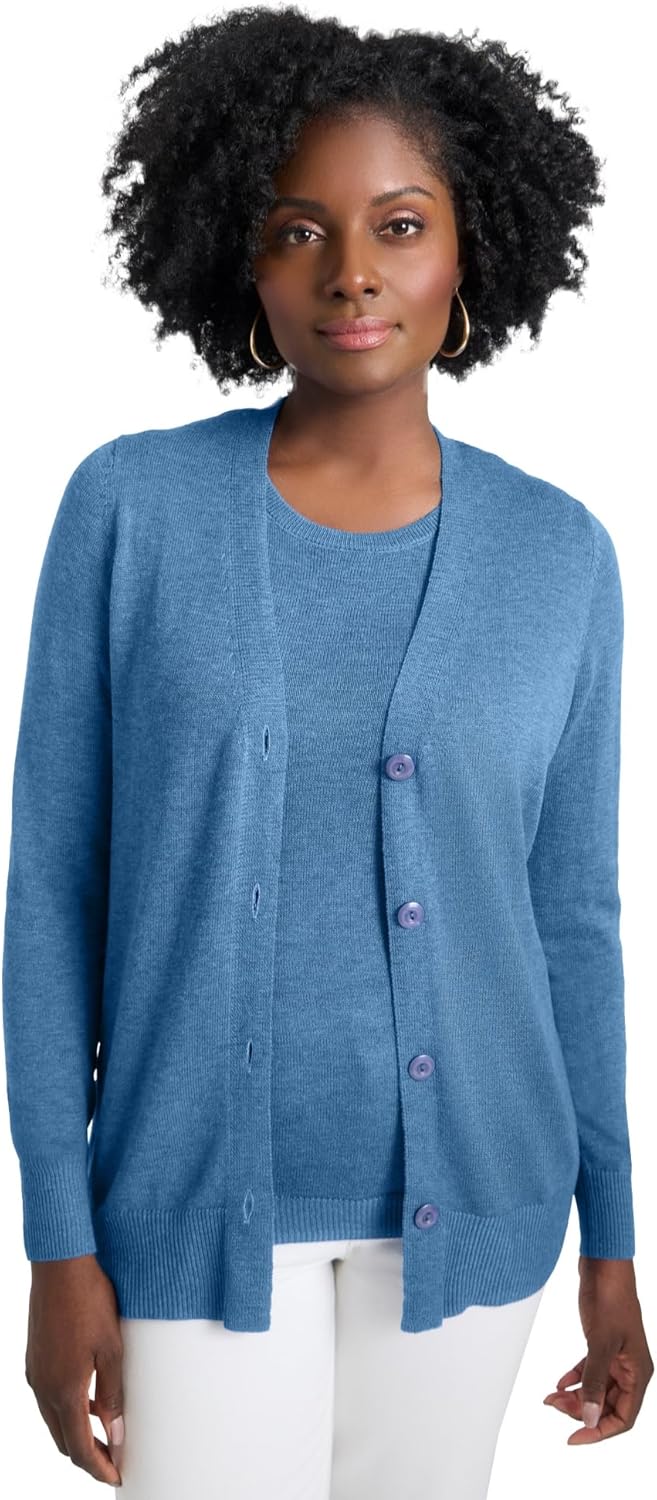Jessica London Button Front Cashmere Blend Cardigan (Plus Size)
