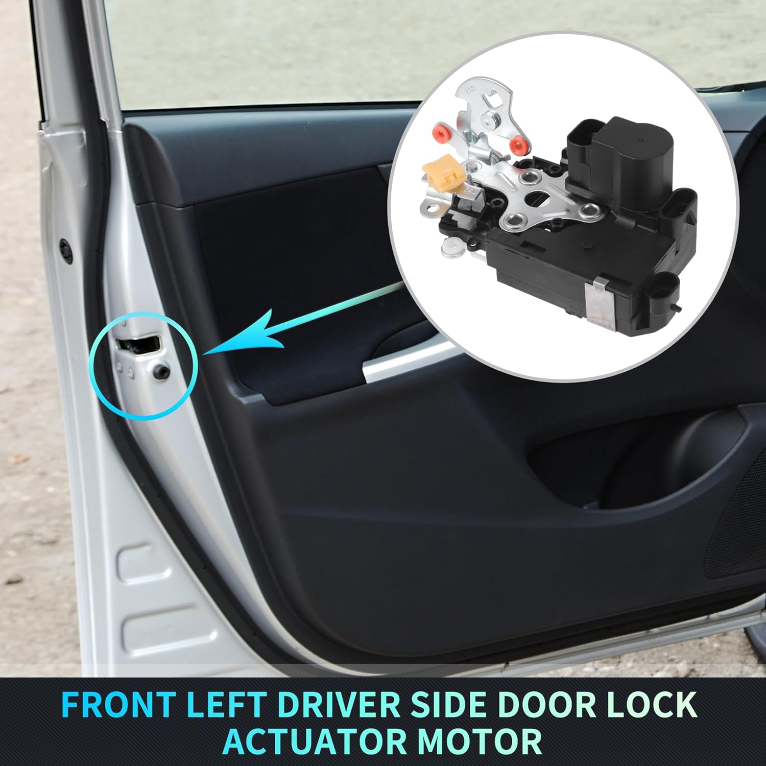 X AUTOHAUX Replacement Front Left Driver Side Power Door Lock Actuator Motor for GMC Envoy 2002-2009 for Chevrolet Trailblazer 02-09 for Buick Door Latch Actuator Assembly No.15110507 Black