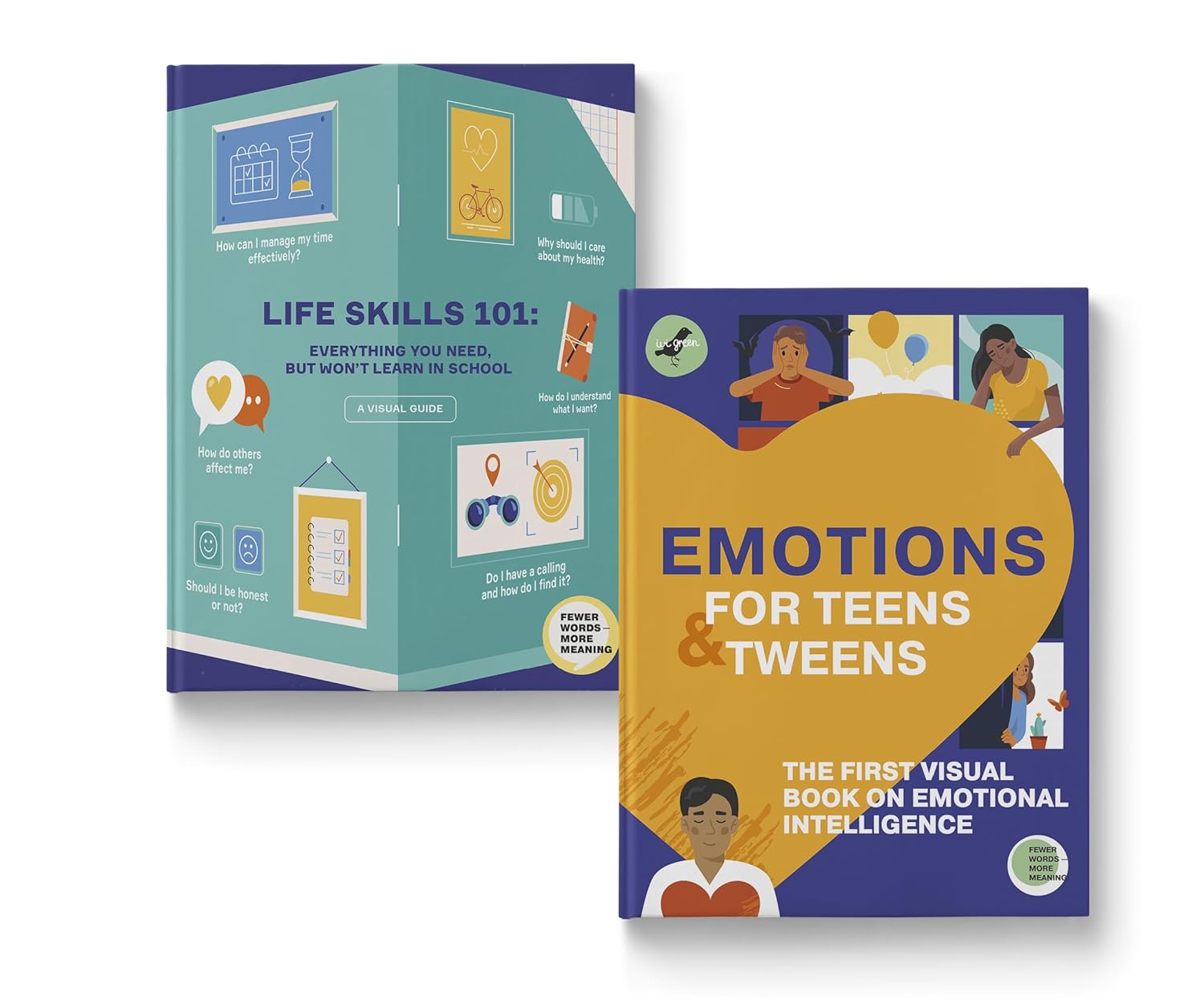 Life Skills 101 for Teens & Emotions for Teens and Tweens – 2 Fullcolor Visual Books for Teen Girls and Boys      Product Bundle