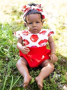 Rebornova Reborn Baby Dolls Black Girl, African American 20 Inch Realistic Newborn Baby Dolls with Lifelike Soft Body Silicone Limbs Birthday Gift Set for Ages 3+