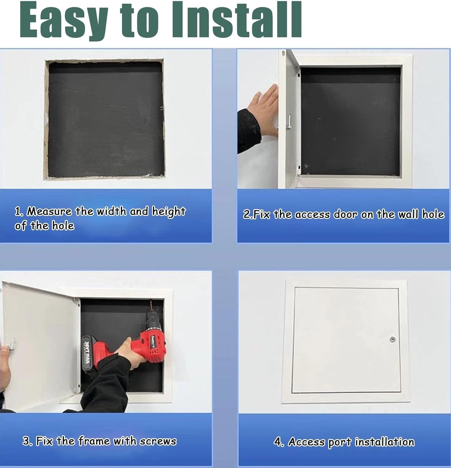 Locking Access Panel for Plumbing - Metal Inspection Hatch, Service Shaft Door, Fire Protection Access Door (40x45cm/16x18in) - Secure Keyed Entry