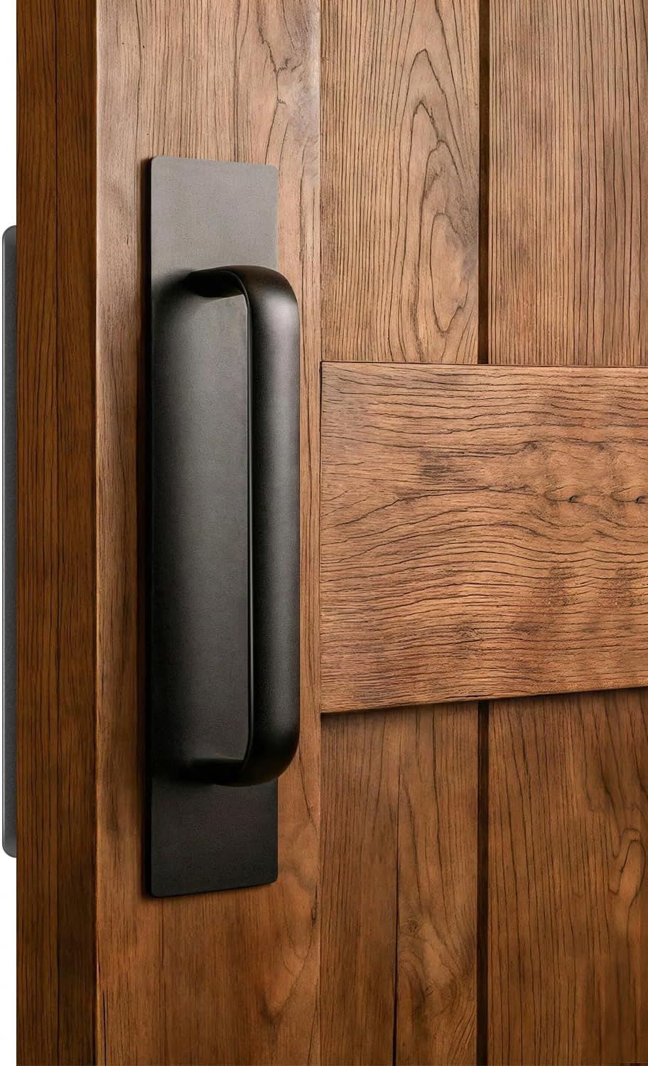 BaiNong 12" Heavy Duty Sliding Barn Door Handle and Pull,Double Sided Hardware Set, Black Gate Handles, Easy Install (1, Black, 12 Inch)