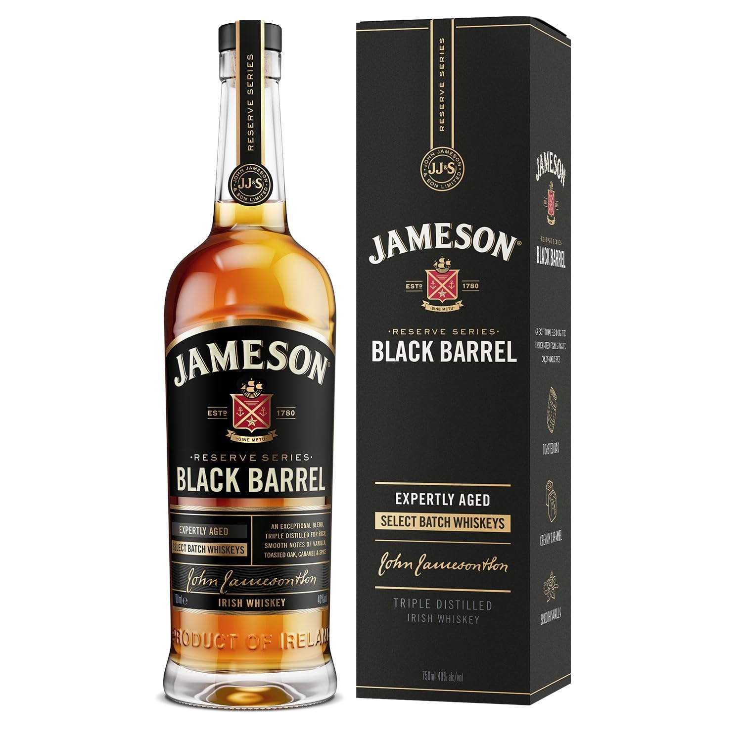 JamesonBlack Barrel Blended Irish Whiskey with Gift Box, 700ml