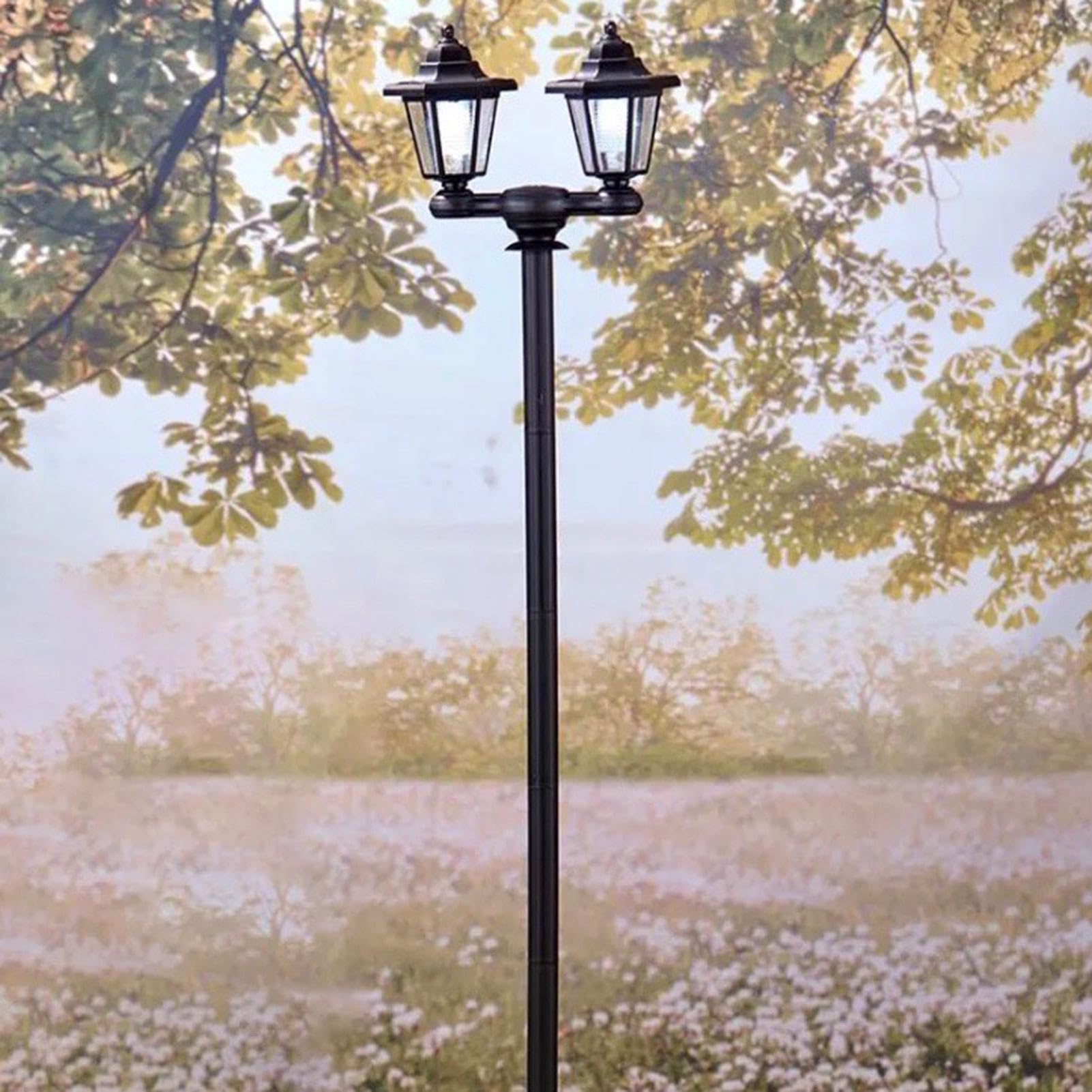 Lampy Solarne Na Zewnątrz Podwójna Lampa Słupkowa
