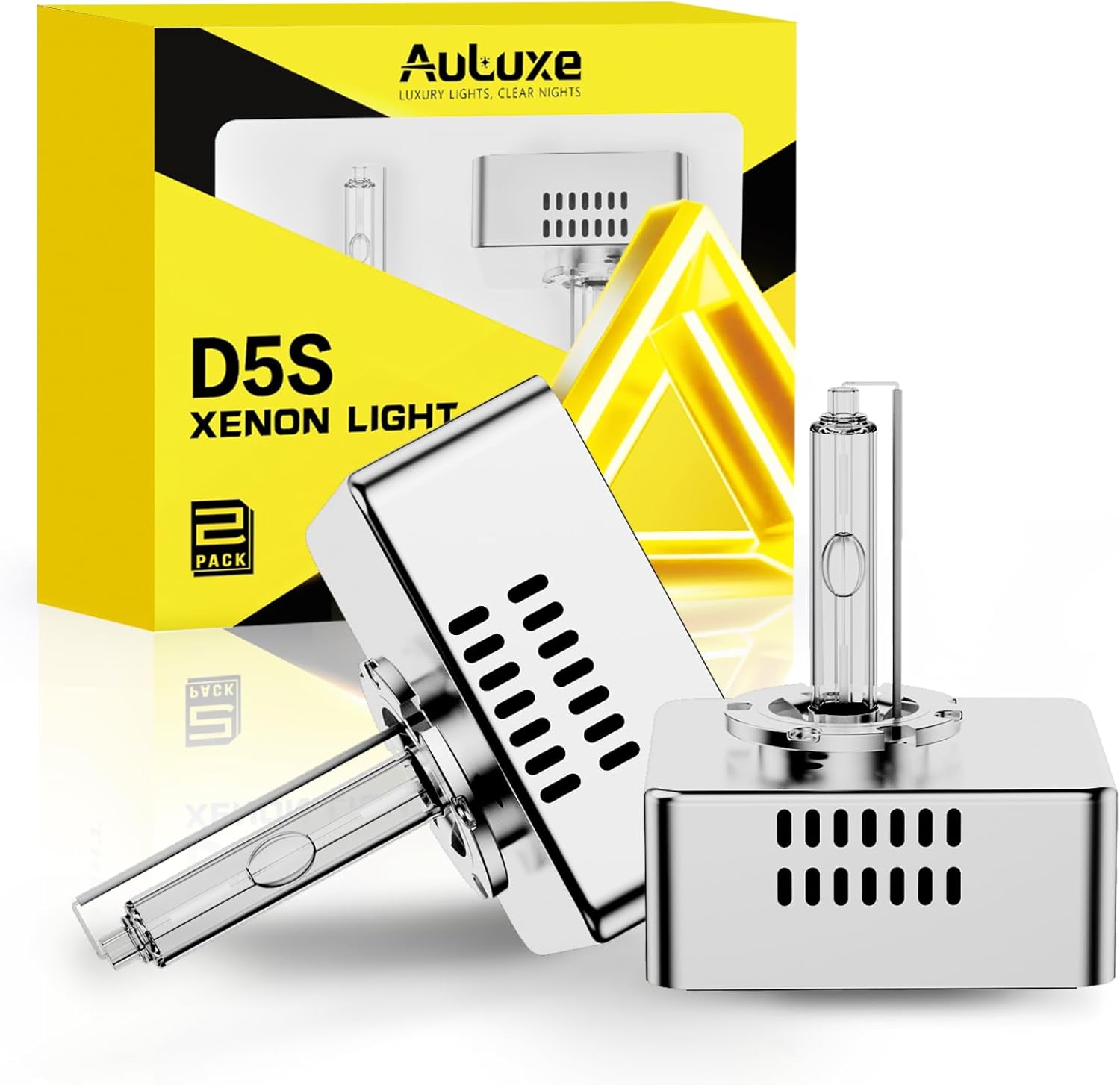 Fit for 2016 2017 2018 Chevy Silverado 1500 LT LTZ LS WT 2015-2018 GMC Sierra 1500 2500 3500 HD Xenon HID Light Replacement, D5S HID Headlight Bulbs, 6000K Cool White, Plug and Play, Pack of 2