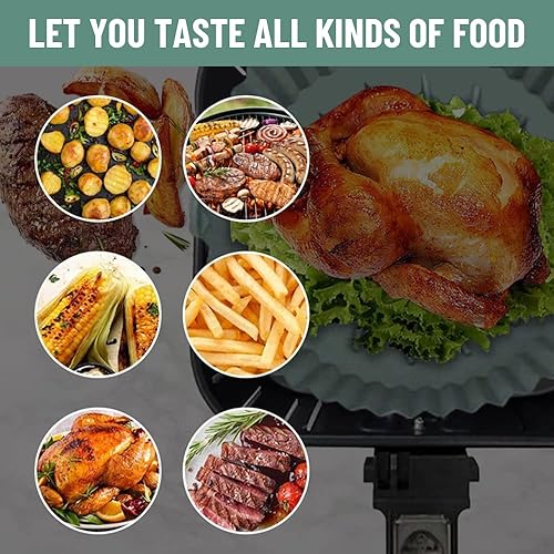 Miniatura 6 de Accesorios para freidora de aire forros de silicona paquete de 2 freidoras de aire accesorios para freidora de aire freidora de silicona cesta de