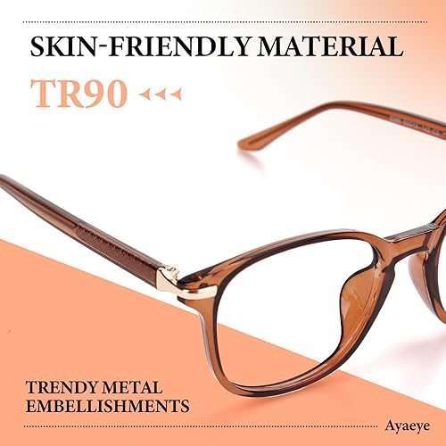 Miniatura 2 de Avaeye TR90 - Lentes de luz azul para mujeres y hombres, lentes clásicos de doble metal para computadora antirreflejos