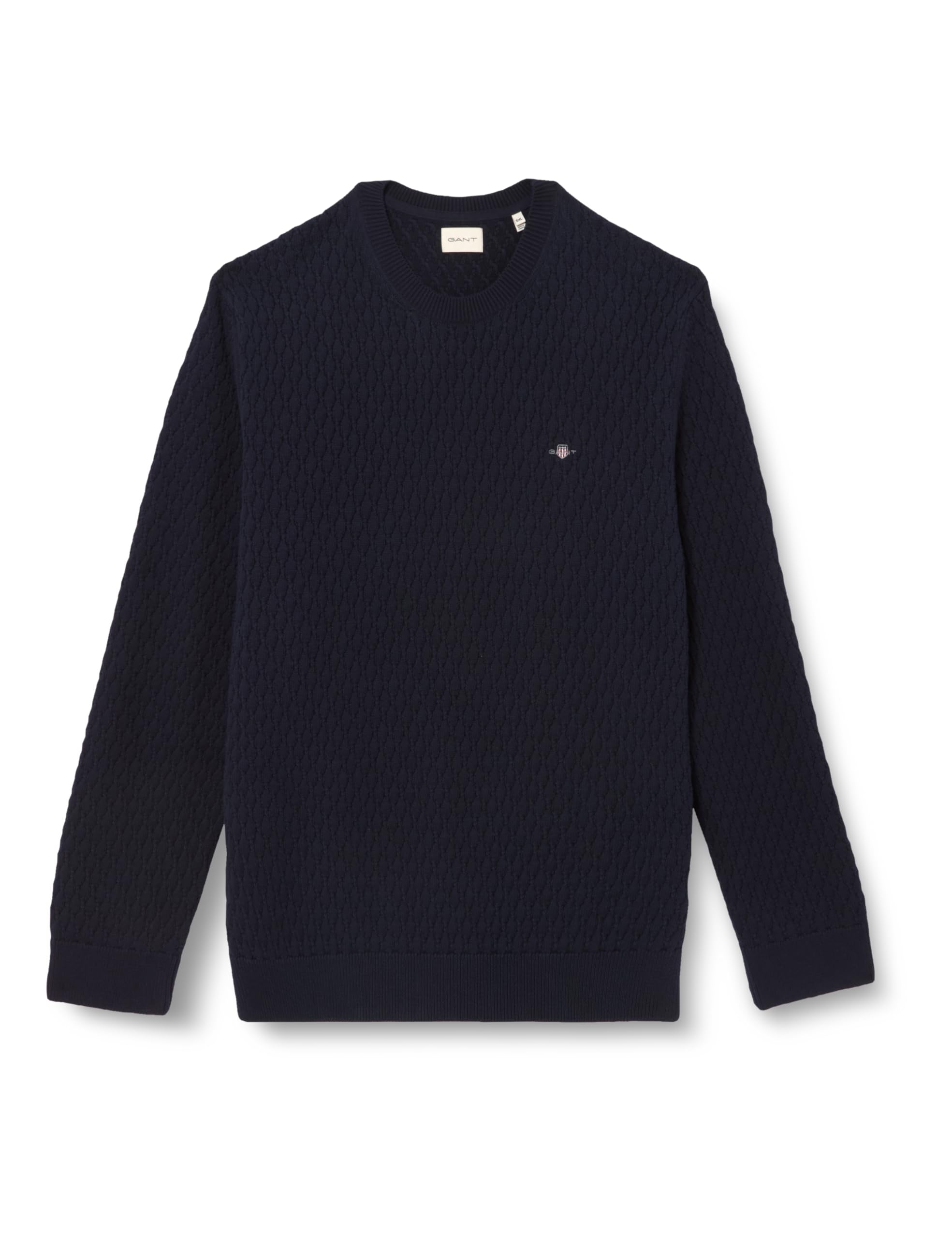 Pull-Over Homme GANT en Coton Texturé à Col en C Confortable - 5