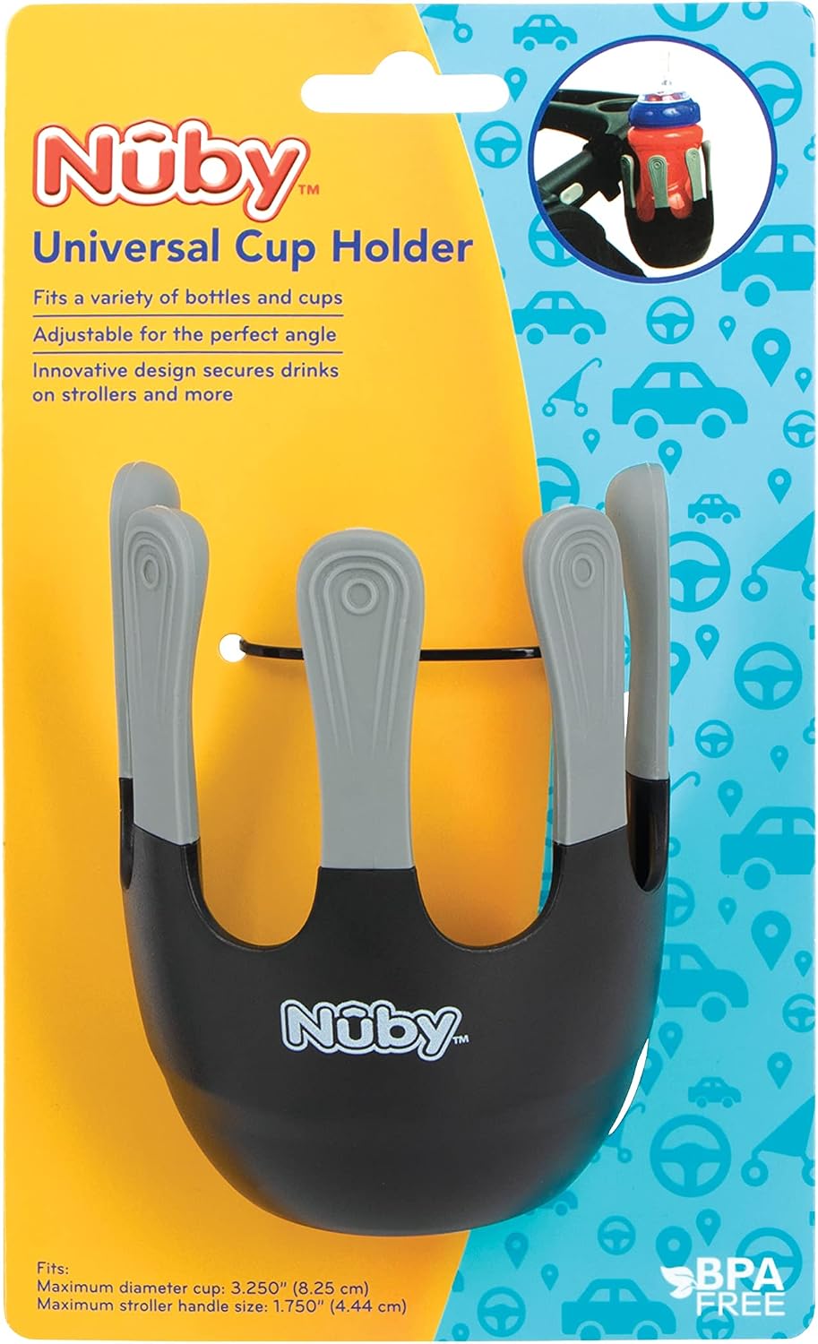NUBY Universal Cup Holder withTextured Grips: Travel and Stroller Accessory image 4