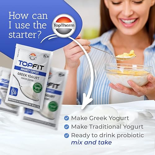 Miniatura 2 de TopTherm Iniciador de yogur  Apoyo para la cultura del yogur probiótico para la salud de la inmunidad  Yogur hecho en casa o yogur griego  Yogur sin