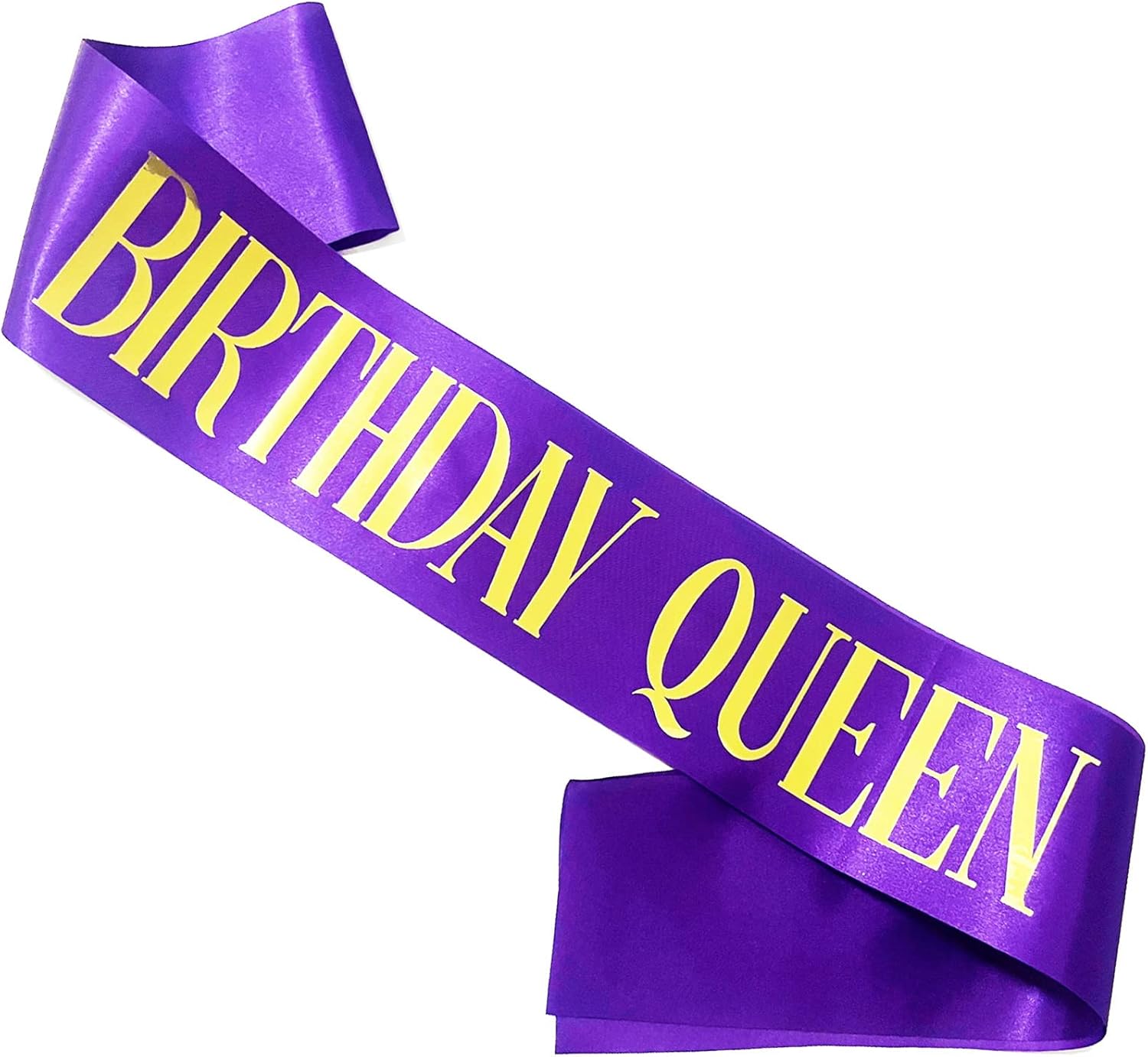 Birthday Queen Sash for Women Purple Satin Sash Gold Foil