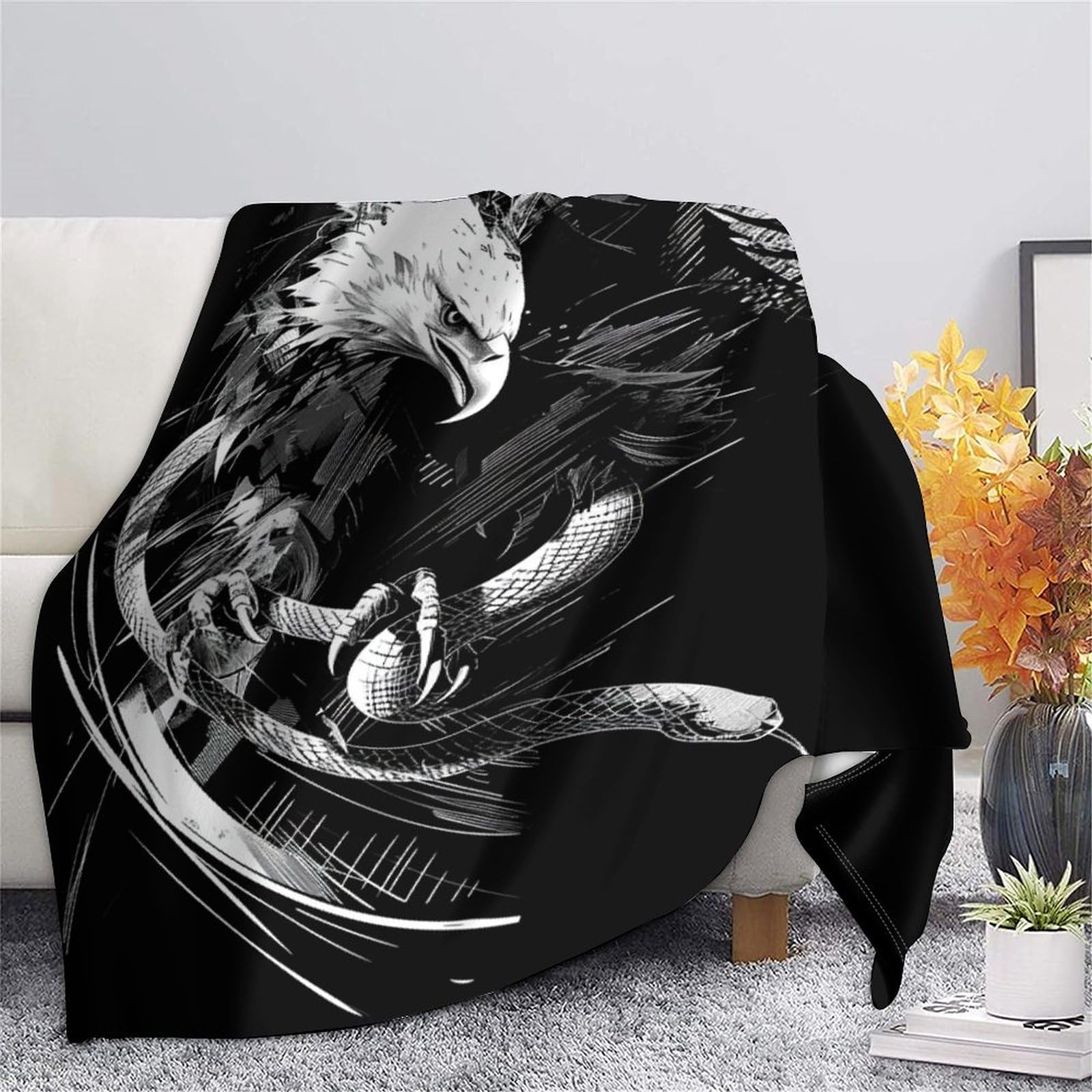 Coperta morbida in pile di flanella con aquila, regalo di compleanno per amici e familiari, regalo di Natale per amici e partner, coperta natalizia per divano e letto, 180 x 200 cm