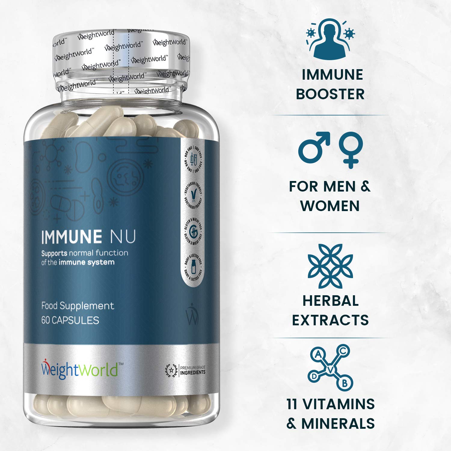 Buy Immune Nu 23 Ingredient Immunity Complex with Vitamin C, Vitamin D3, B6, B12, Iron, Zinc