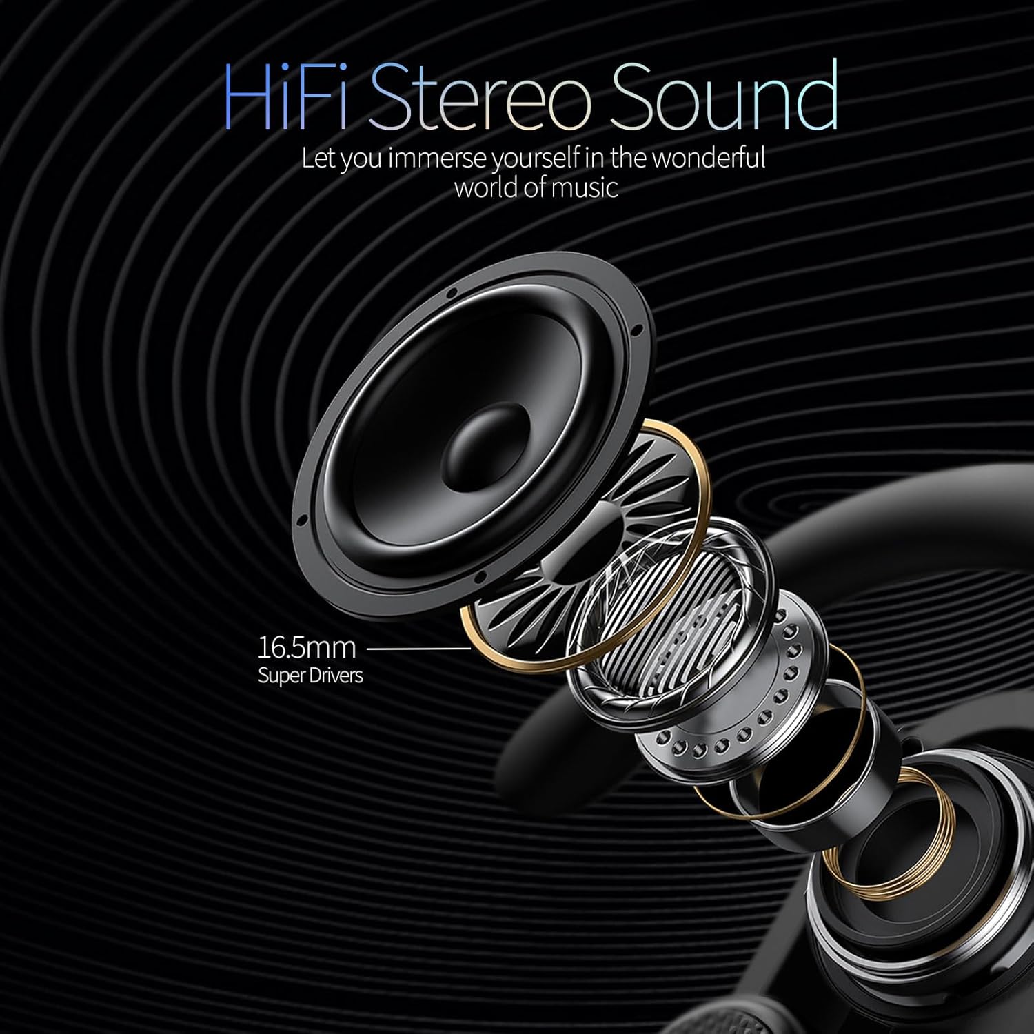 Diagram of a 16.5mm dynamic driver for HiFi Stereo Sound