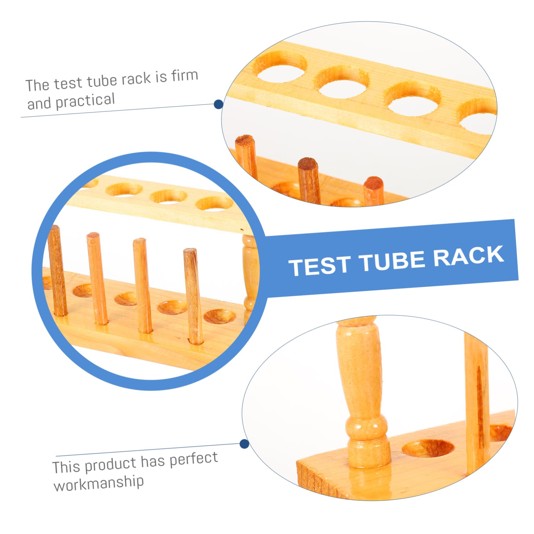iplusmile 4pezzi Porta Provette Legno Supporto Per Provetta Da Laboratorio Rack Versatile Per Scuole e Istituti Di Ricerca