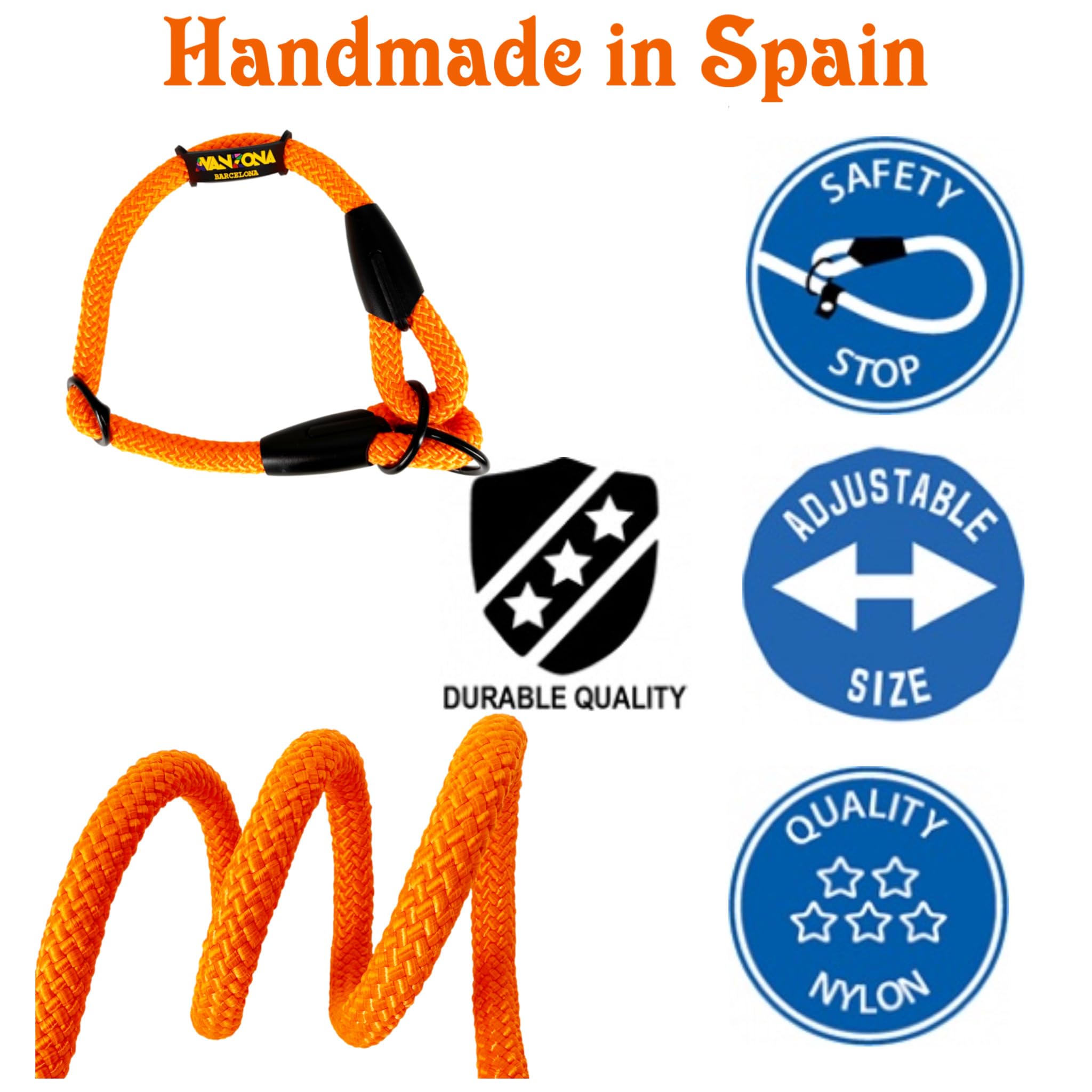 Training Collar for Dogs, Anti-Pull, Adjustable, Made Polyester Rope, Suitable for Small Medium and Large Dogs - Image 2
