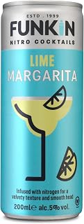 Funkin Lime Margarita Pre-Mixed Cocktail Cans - Nitro Infused - Premium Ready to Drink Cocktails - Bar Quality Drinks At Home - 200 ml (Case of 12)