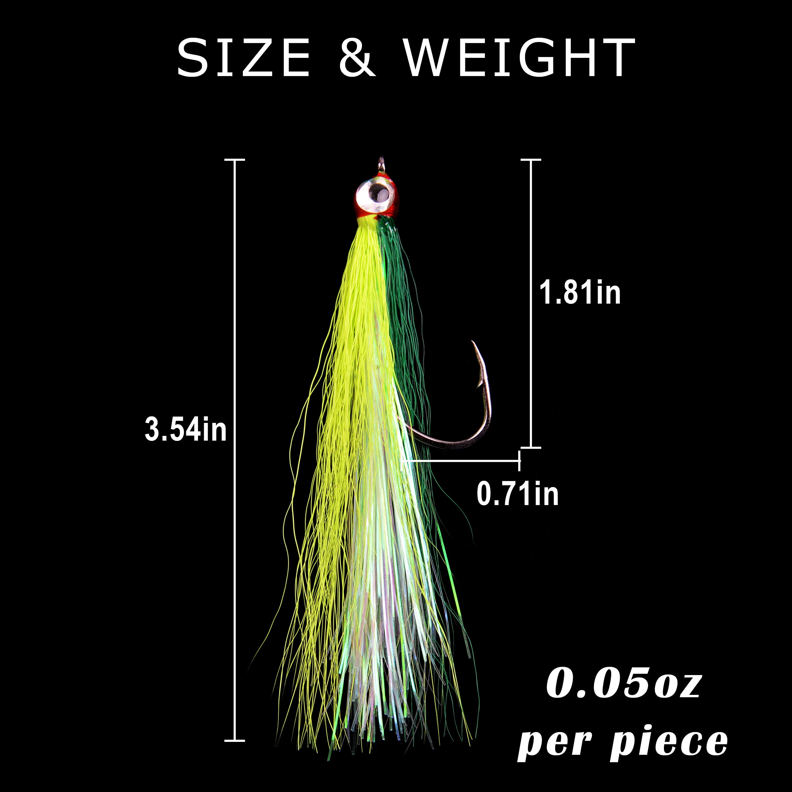 Clouser Minnow Fly Fishing Flies, Streamer Wet Salmon Trout Steelhead Jig Hooks Sea Bass Striper Flounder Fly Fishing Lures Saltwater Freshwater