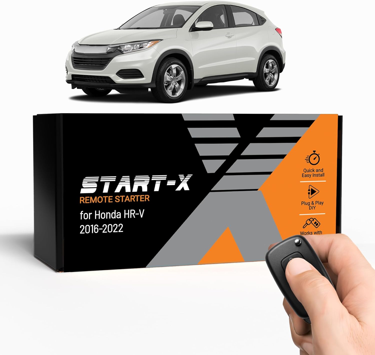 Start-X Remote Starter Kit for Honda HR-V (2016, 2017, 2018, 2019, 2020, 2021, 2022) Vehicles | Key Ignition | Plug & Play Install | Lock 3X to Remote Start | Zero Wire Splicing