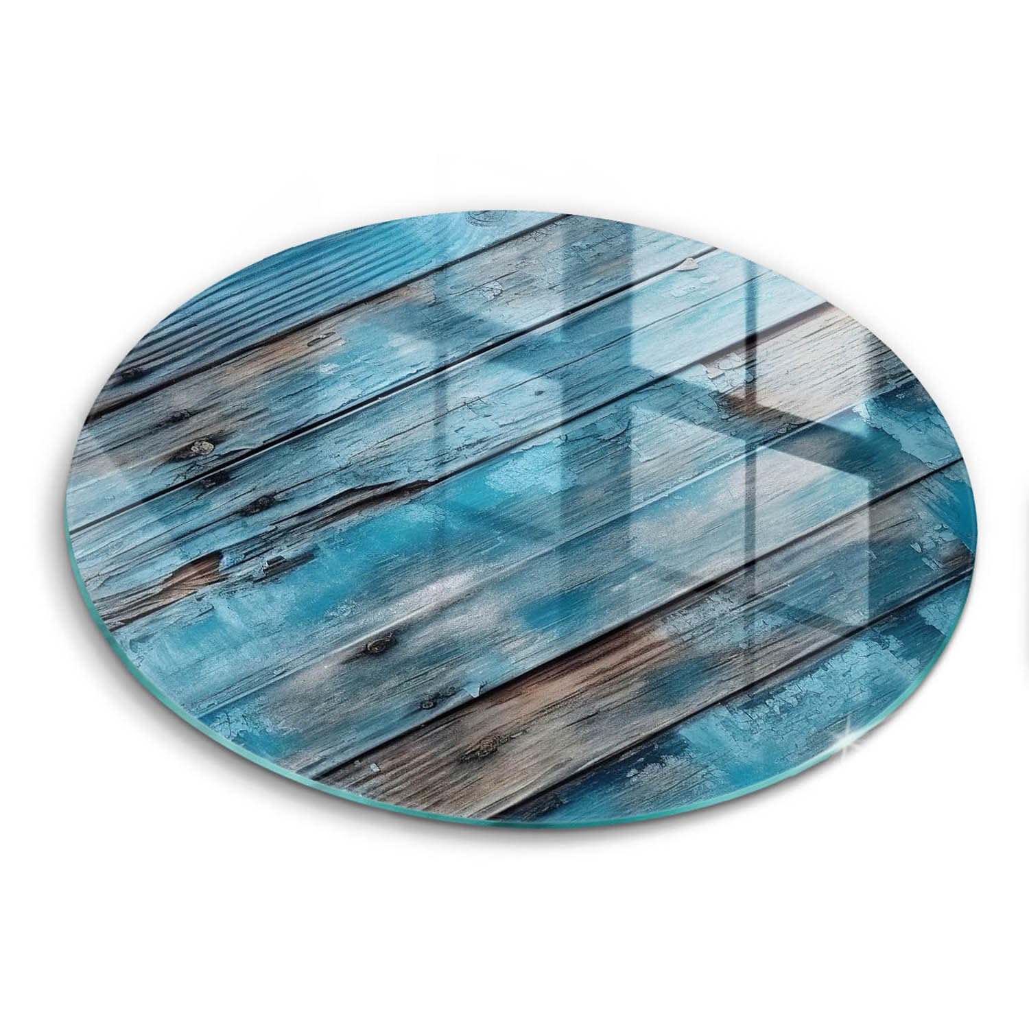 Plaque d'induction de protection Wallfluent 40cm bleu style bois vieilli