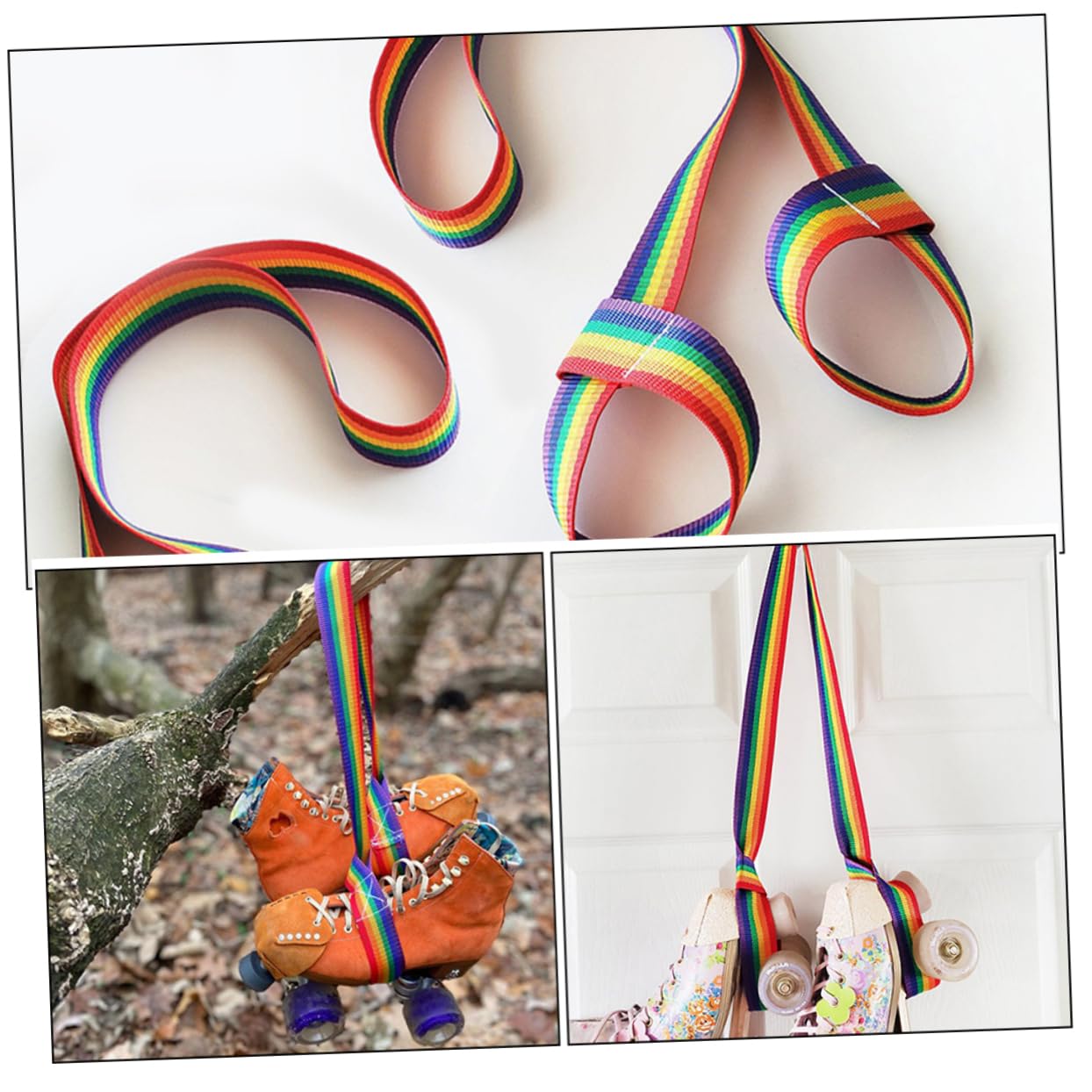 POPETPOP Skiing Accessory Set 2 Ski Boots Carrier Straps Roller Skate Leashes for Storage