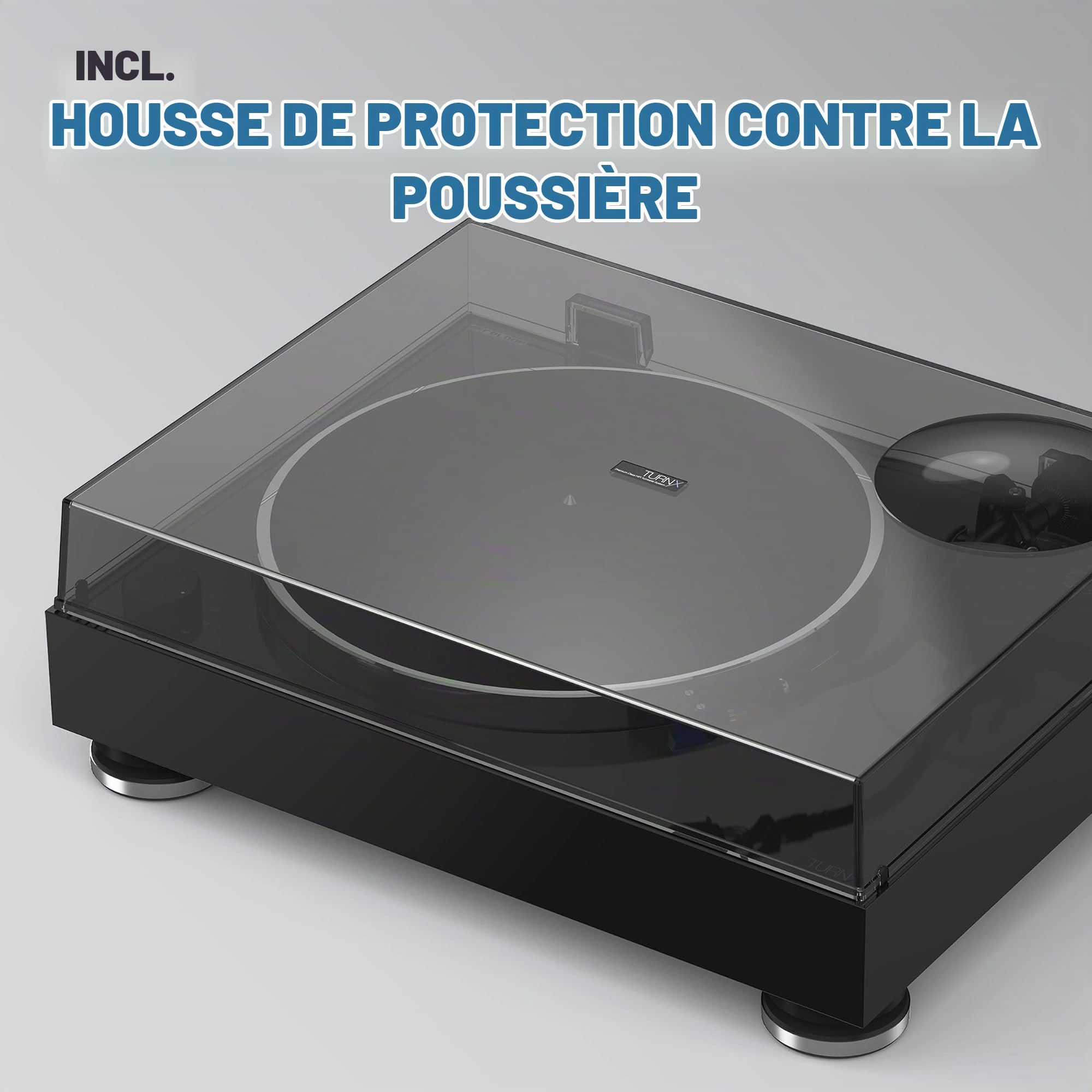 Reloop Turn X - Platine Vinyle Hi-FI Haut de Gamme avec Cellule Ortofon 2M Blue, entraînement Direct Super High Torque, contrôle précis de la Rotation, 3 Vitesses