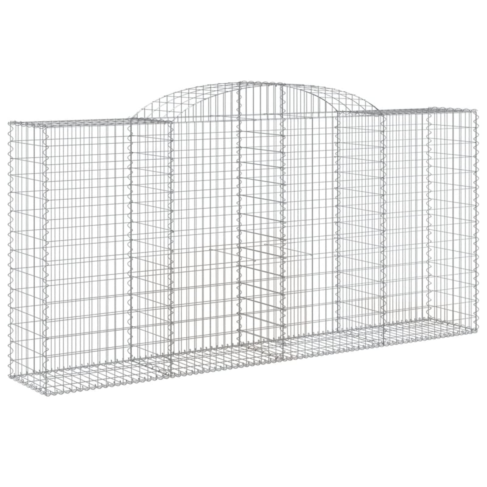 Homgoday Sadzarka zewnętrzna, kosze gabionowe łukowe 7 szt. 300 x 50 x 140/160 cm żelazo ocynkowane pudełko na rośliny na zewnątrz skrzynka na kwiaty gabion kamień kosz ogrodzenia gabion