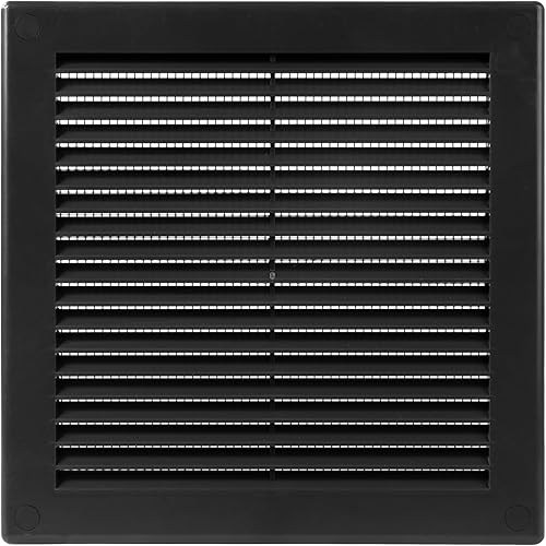 Medida de apertura de 6 x 6 pulgadas  Rejilla externa de ventilación cuadrada marrón con malla protectora - Registro de plástico ligero  cubierta de