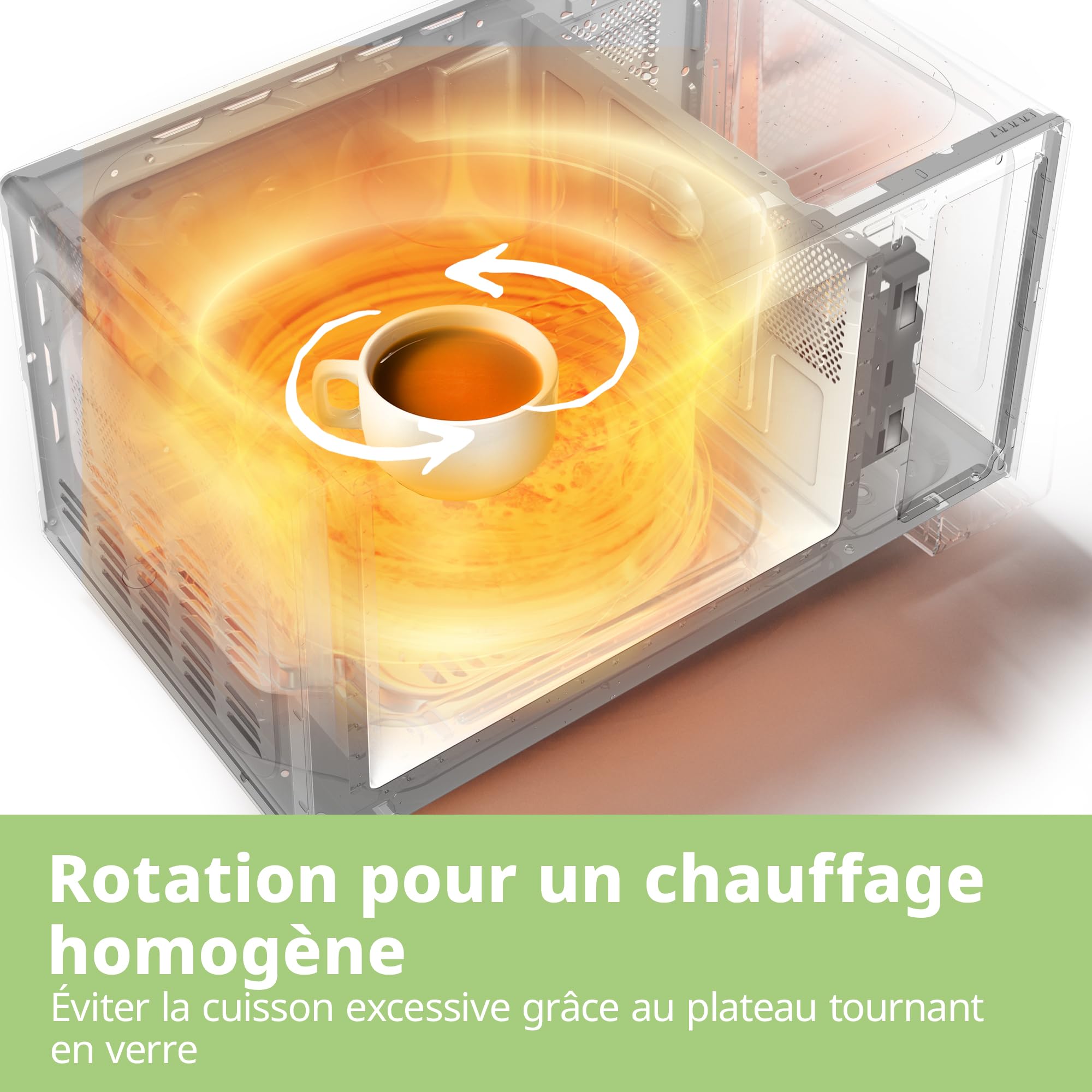 Comfee' CM-M202CC(WH) Four à micro-ondes compact avec la capacité de 20 litres, 700 W avec Commande manuelle, Convenable pour petites cuisines, 5 niveaux de puissance, Dége rapide, Blanc