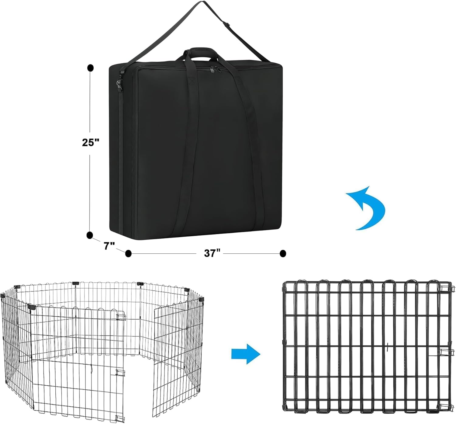 36" Dog Playpen Storage Bag, Suitable for Foldable Exercise Pet Playpens, Dog Fence Travel Bag With Handles For Camping and RV Trip, Waterproof Oxford Fabric