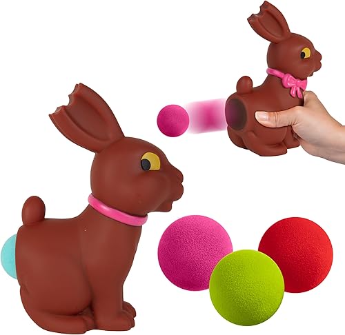 Juguete de conejo de chocolate para reventar de Pascua, bolas de espuma de hasta 20 pies, 6 bolas incluidas, gran regalo de cesta de Pascua para